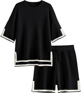 Ensemble de détente 2 pièces pour femme, haut en maille imprimé et short, haute qualité, OEM, tenues d'été, survêtement, logo à la taille - Product Image 5