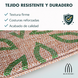 Cuscino per Sedia Idrorepellente 40x40x2 cm 100% Poliestere con Motivo Vegetale, Cinghie di Fissaggio, Facile da Pulire, Per Tutte le Stagioni, Uso Interno/Esterno - Product Image 6