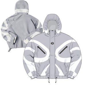 Veste à capuche streetwear pour homme en nylon/coton épais, avec empiècements personnalisés, motifs airbrush et autres designs – Fournisseur OEM - Product Image 1