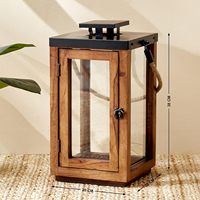Farol de Madera de Lujo de la India, Diseño Moderno, Hecho a Mano, Ecológico, Decoración para el Hogar, Luz Aromática para Mejorar el Ambiente, Decorativo