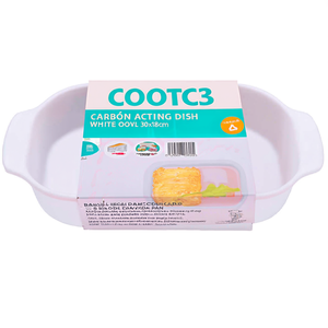 COOTC3 Ceramic Baking Dish White Oval 30x18cm Rectangle <b>Cake</b> Pan Safe for Microwave Dishwasher <b>Wedding</b> Party Home Use <b>Box</b> - Product Image 2