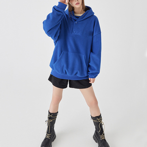 Sweat à capuche surdimensionné en coton épais avec logo personnalisé sweats à capuche pour femmes avec impression de transfert de chaleur - Product Image 5