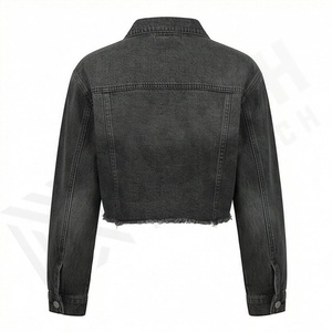Veste en jean décontractée personnalisée pour hommes, grandes tailles, 100% coton, option logo sur le devant, respirante, veste d'hiver - Product Image 2