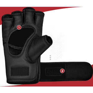 ถุงมือต่อสู้ MMA แบบครึ่งนิ้วงานตามสั่งทำจากหนัง MMA แบบครึ่งนิ้ว - Product Image 2