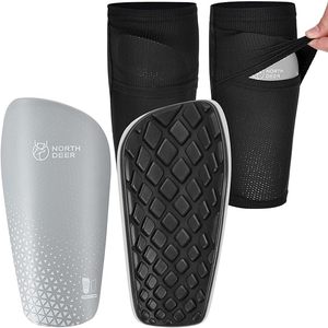 Protège-tibias de football légers et confortables en cuir de haute qualité pour hommes et femmes, protection du mollet - Product Image 1