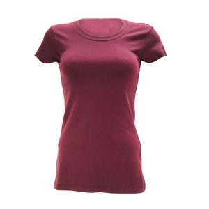 Camiseta de fibra de algodón de verano americano para mujer, Camiseta deportiva informal ajustada, Base elástica, transpirable, de manga corta - Product Image 3
