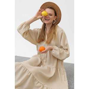 Vestido de Lino Transpirable para Mujer-32171ELB - Product Image 1