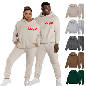 Custom <b>Oversized</b> Tracksuit Set Unisex Fleece Hoodie and <b>Joggers</b> Two Piece Outfit Soft Warm Casual Streetwear - Product Image 1