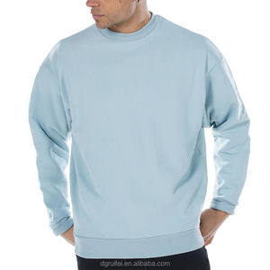 Jersey básico de cuello redondo de alta calidad para hombre, sudadera cálida de invierno, sudadera de mezcla de algodón, sudadera con Logo bordado - Product Image 5