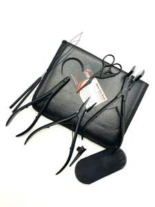 Pince d'extension de cheveux professionnelle en acier inoxydable noir mat pince à cheveux pince à cheveux boucle outils d'extension de cheveux - Product Image 6