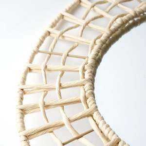 Espejo Redondo de Ratán para Colgar en la Pared, Decoración para Dormitorio/Sala de Estar/Hotel/Restaurante, Decoración Boho Specchio - Product Image 5