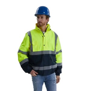 Dernière veste de sécurité en polyester imperméable et respirante réfléchissante haute visibilité de haute qualité pour hommes travail de nuit vente directe d'usine - Product Image 1