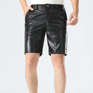 High Quality Men Leather Shorts With Modern Slim Fit Flexible Waist Soft Inner <b>Layer</b> Strong Construction - Product Image 6