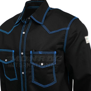 Camisa de soldadura duradera o de mezcla de algodón FR para la industria del gas y petróleo Uniforme DE SEGURIDAD personalizado Camisa FR de soldadura resistente al fuego OEM - Product Image 4