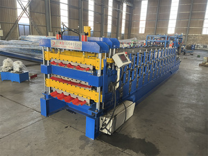 Máquina formadora de tejas de acero galvanizado de color de doble capa, máquina formadora de Tejas, máquina cortadora para rollo de techo de bobina de acero - Product Image 6