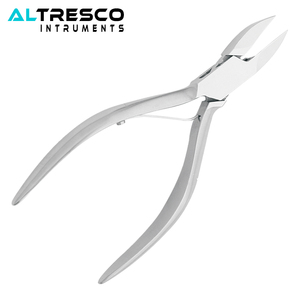 Pinces à ongles professionnelles de haute qualité (poignée imprimée/simple) en acier inoxydable avec double ressort (lames concaves) - Product Image 2