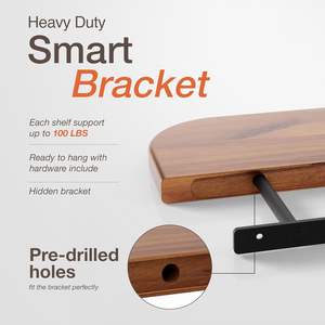 Modern Floating <b>Shelves</b> Wall Mounted Wooden Storage Shelf for Living Room and <b>Wardrobe</b> Adjustable Large Capacity Home Decoration - Product Image 3