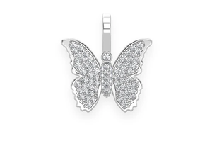 Cut Lab Créé Moissanite GRA Certifié 14K Or Massif Hip Hop Rappeur Style Design Tendance Élégant Papillon Pendentif Anniversaire - Product Image 3