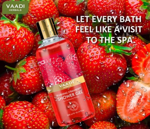 Vaadi Herbals Blushing Strawberry Gel douche 300ml Nettoyant pour le corps aux herbes Soin de la peau rafraîchissant et nourrissant - Product Image 6