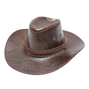 Nuevos sombreros de vaquero de cuero al aire libre para hombres de vaquero occidental personalizados Sombreros de vaquero en cuero genuino Sombreros de moda al por mayor - Product Image 2