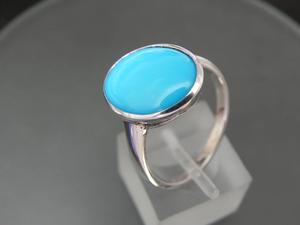 925 Sterling Silver Gemstone Ring <b>Sleeping</b> Beauty Turquoise Bezel Setting Handmade December Birthstone Jewelry for Wedding - Product Image 3