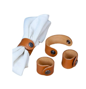 Servilletero de cuero hecho a mano para decoración de mesa, juego de servilleteros de macramé con cuentas, servilletero de diferentes colores - Product Image 3