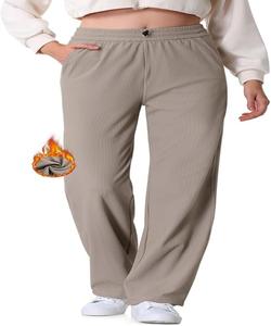 Pantalon pour femme, poids lourd, cordon de serrage, taille élastique, coupe classique, couleur personnalisée - Product Image 1