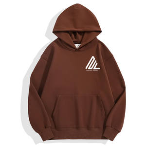 เสื้อกันหนาวมีฮู้ดผ้าฝ้ายขนแกะกำหนดเองได้400กรัมมีซิปคู่สีทึบ - Product Image 5