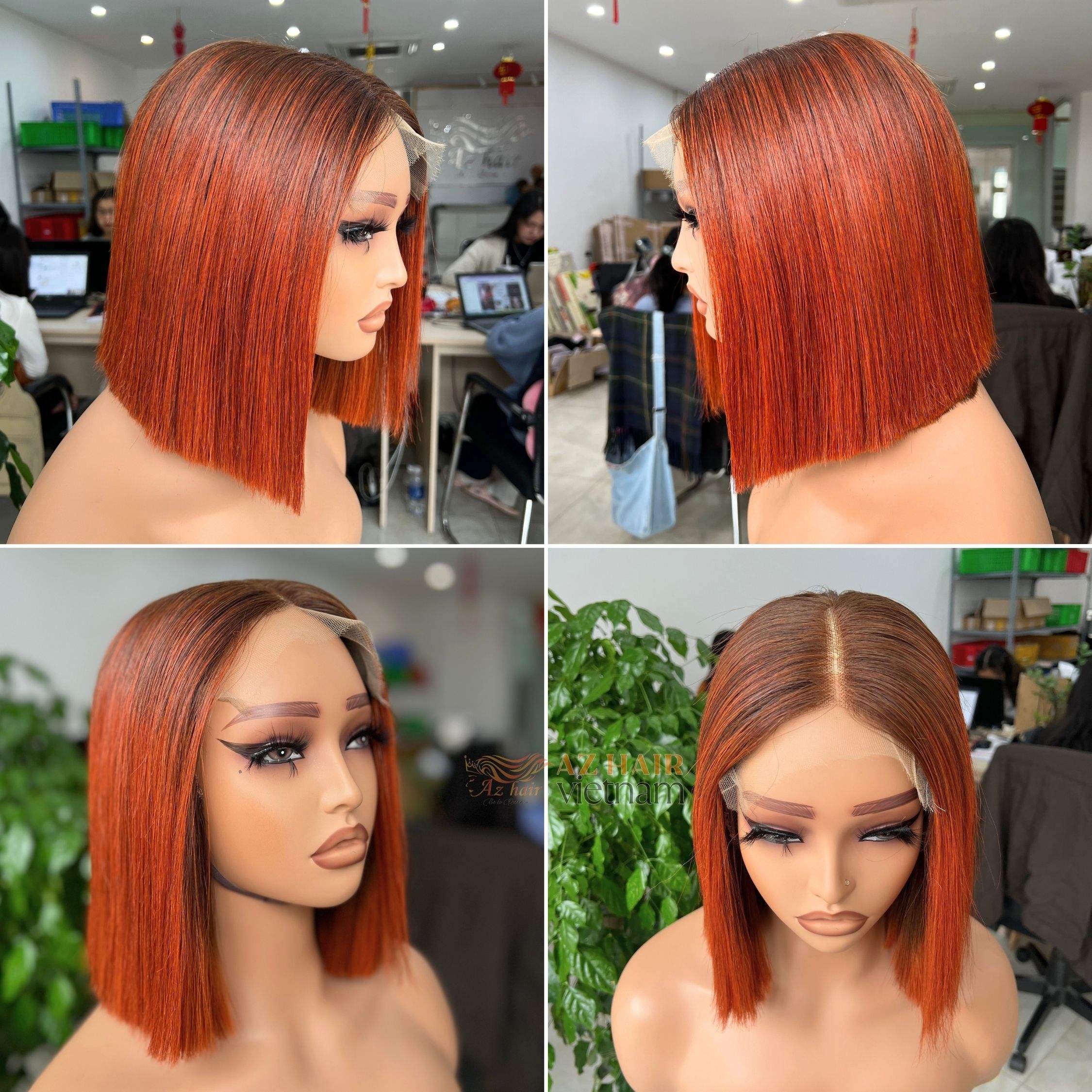 วิกผมบ๊อบสีส้ม