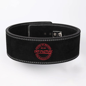 Cinturón de Levantamiento de Pesas de Cuero Personalizado con Logotipo, Cinturón de Entrenamiento de Cuero Resistente, Hebilla de Palanca para Levantamiento de Pesas, Envío Directo - Product Image 4