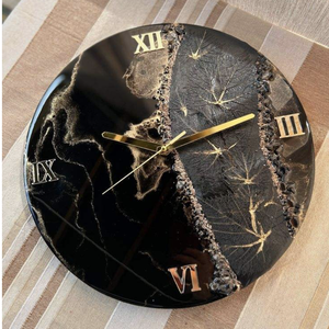 Reloj de pared de madera de resina epoxi de alta calidad restaurante y logotipo personalizado para decoración del hogar sala de estar resina madera decoración de pared del hogar - Product Image 2