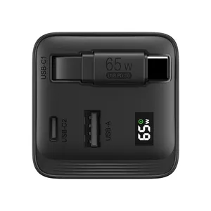 Cargador Mendocino GaN de 65W, Banco de Energía Promocional Sostenible con Características Duraderas - Product Image 5
