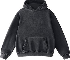 Premium Oversized Acid Wash Hoodie Heavyweight Fleece Vintage Cotton Unisex Streetwear Sudadera Casual Fashion Wear - Product Image 3