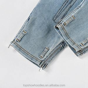Pantalones Vaqueros Ajustados con Dobladillo con Cremallera Personalizados, Jeans con Pedrería para Hombre - Product Image 5