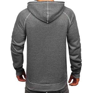 Mens Long Sleeve Gray <b>Hoodie</b> <b>Burgundy</b> Stitches Logo Sweatshirt - Product Image 2