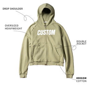 Veste en jean à capuche zippée 100 % coton, très résistante, effet délavé rétro, doublure en velours épaissi, pour hommes et femmes, vente directe usine 2025 - Product Image 3