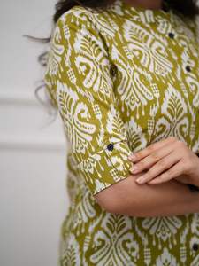 Ethnic Wear Printed Slub Cotton <b>Kurti</b> And Plazzo Manufacturer And Supplier From Surat At Lowest Rate - Product Image 2