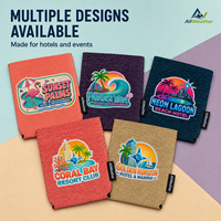 Manchon isotherme pliable en néoprène de 12 oz pour canettes, avec logo personnalisé, motif hôtel de villégiature tropicale, pour bière et soda