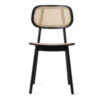 Chaise de salle à manger en rotin de haute qualité au design moderne avec dossier en bois tressé pour la maison, les hôtels et les appartements