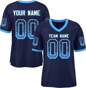 Maillots de football américain personnalisés OEM tissu à mailles en polyester impression par sublimation de numéros de logo de nom d'équipe sportive à séchage rapide - Product Image 3