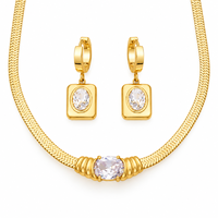 Ensemble de bijoux en acier inoxydable de qualité supérieure, élégant et moderne, avec chaîne serpent, pour fêtes, mariages, occasions professionnelles, anniversaires