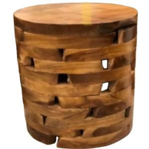 Tabouret rond en bois de 80mm de la meilleure qualité d'Indonésie, style design industriel, pour la maison, le salon, la salle à manger et le hall de l'hôtel. - Product Image 1