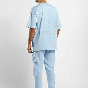 Men's Summer Casual Sportswear Sets Breathable T-Shirt and <b>Trouser</b> with <b>Shorts</b> Sleeves Plus Size Wholesale Logo Features - Product Image 4