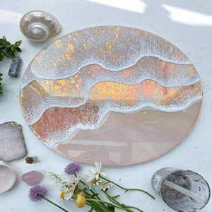 Ensemble de sous-verres en résine artistique avec flocons métalliques intégrés tapis époxy faits à la main idéal pour la table de salon et idées cadeaux - Product Image 5