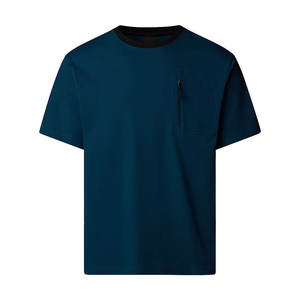 Offre Spéciale T-shirt à manches courtes pour hommes Vêtements décontractés légers personnalisés de haute qualité avec poche à fermeture éclair Design vierge - Product Image 1