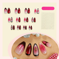 Ongles à pression imprimés en 3D réutilisables faits à la main de luxe nouvelle conception de fleur inscrite de mode pour la beauté de manucure-Vente en gros