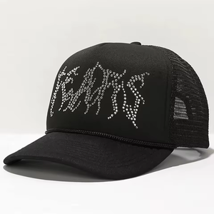 Casquette de camionneur à 5 panneaux de style sportif professionnel en petite quantité, personnalisée, colorée, avec impression en relief sur le filet, dotée d'un logo imprimé en usine - Product Image 6