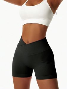 Shorts Deportivos de Cintura Alta, Ajustados, de Satén Sin Costuras, Talla Grande, con Efecto Levanta Glúteos, para Yoga, Gimnasio, Ciclismo, Ecológicos y de Secado Rápido - Product Image 3