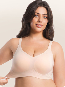 Soutien-gorge push-up sans fil confortable, sexy, respirant, tricoté, sans couture, bonnet complet, soutien-gorge pour gros seins - Product Image 4