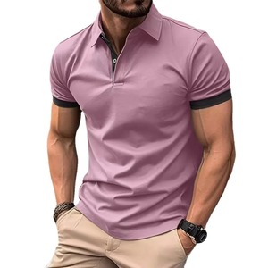 polo t-<b>shirt</b> Men's Cross border new men's casual solid color pullover short sleeved seasonal <b>shirt</b> for men - Product Image 3